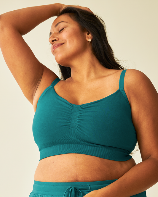 Sublime® Bamboo Hands-Free Pumping Lounge & Sleep Bra | Bright Teal