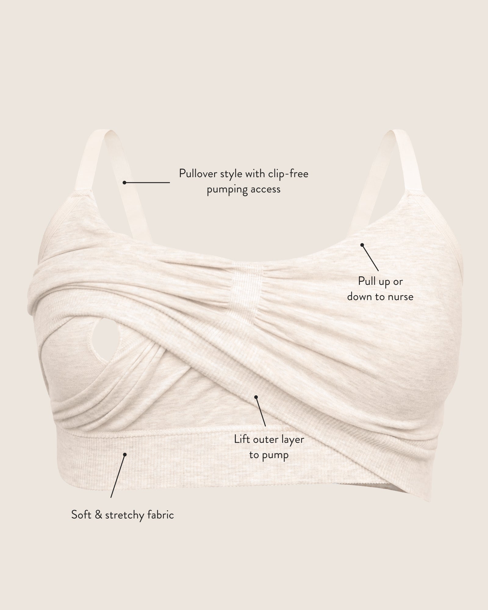 Sublime® Pumping Sleep Bra Two-Pack | Oatmeal Heather & Twilight