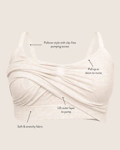 Sublime® Pumping Sleep Bra Two-Pack | Oatmeal Heather & Twilight