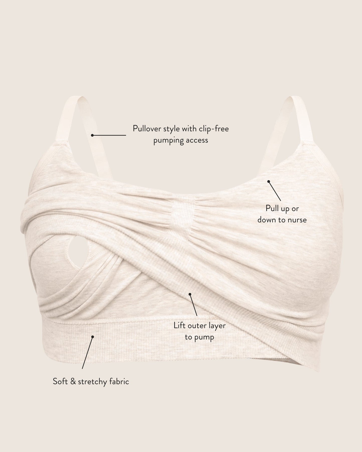 Sublime® Bamboo Hands-Free Pumping Lounge & Sleep Bra | Deep Burgundy
