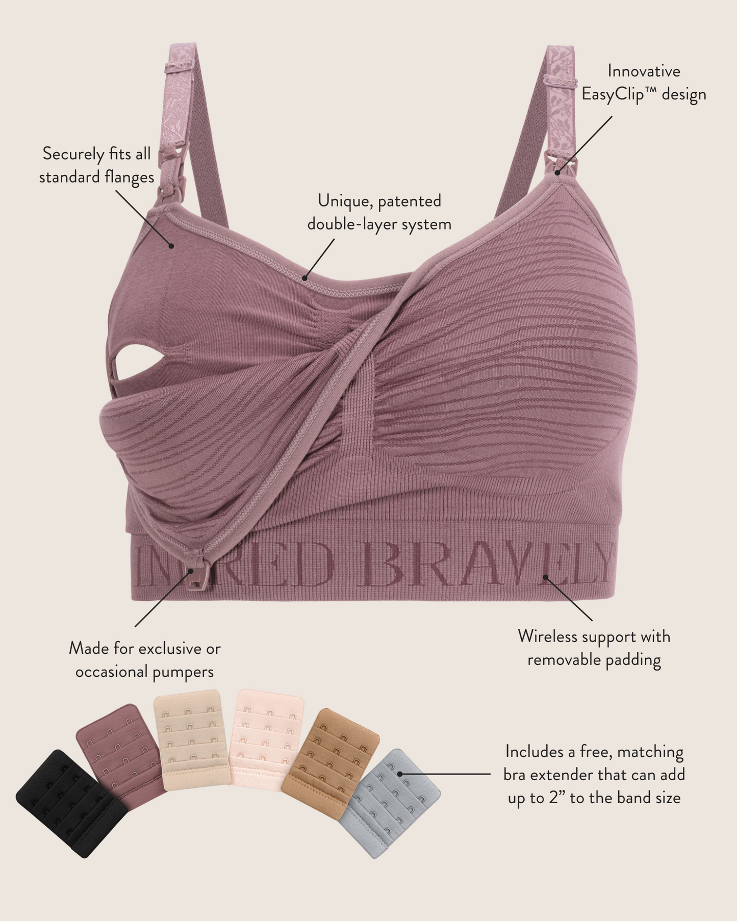 Sublime® Hands-Free Pumping & Nursing Bra | Vintage Blue