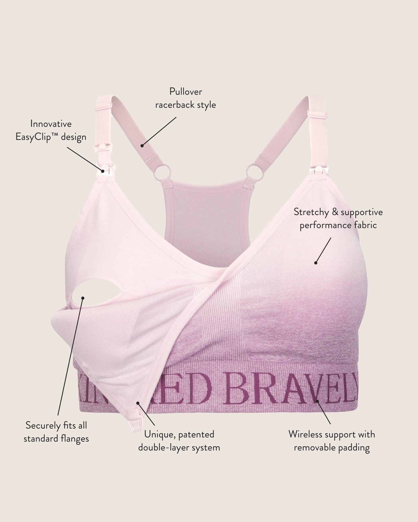 Sublime® Low Impact Pumping & Nursing Sports Bra | Black