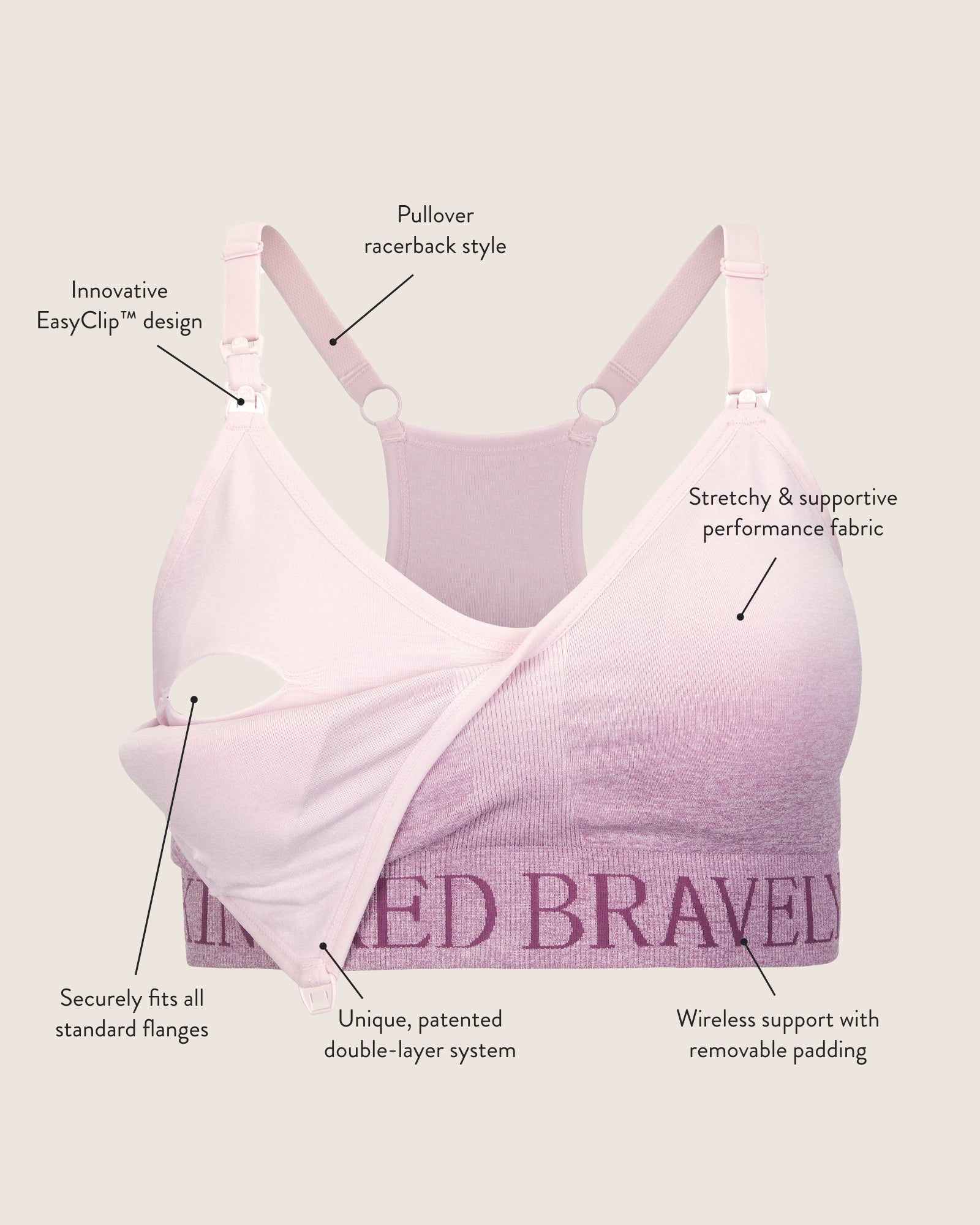 Sublime® Low Impact Pumping & Nursing Sports Bra | Black