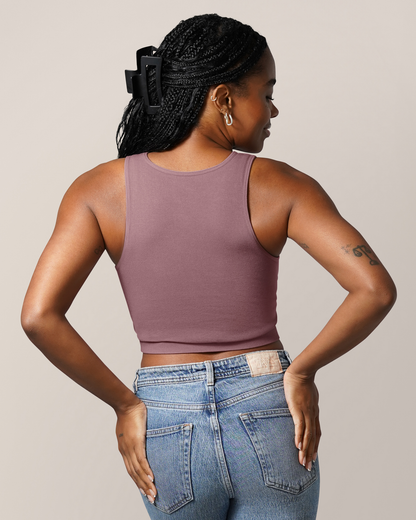 Sublime® Bamboo Hands-Free Pumping Longline Bra Top | Twilight