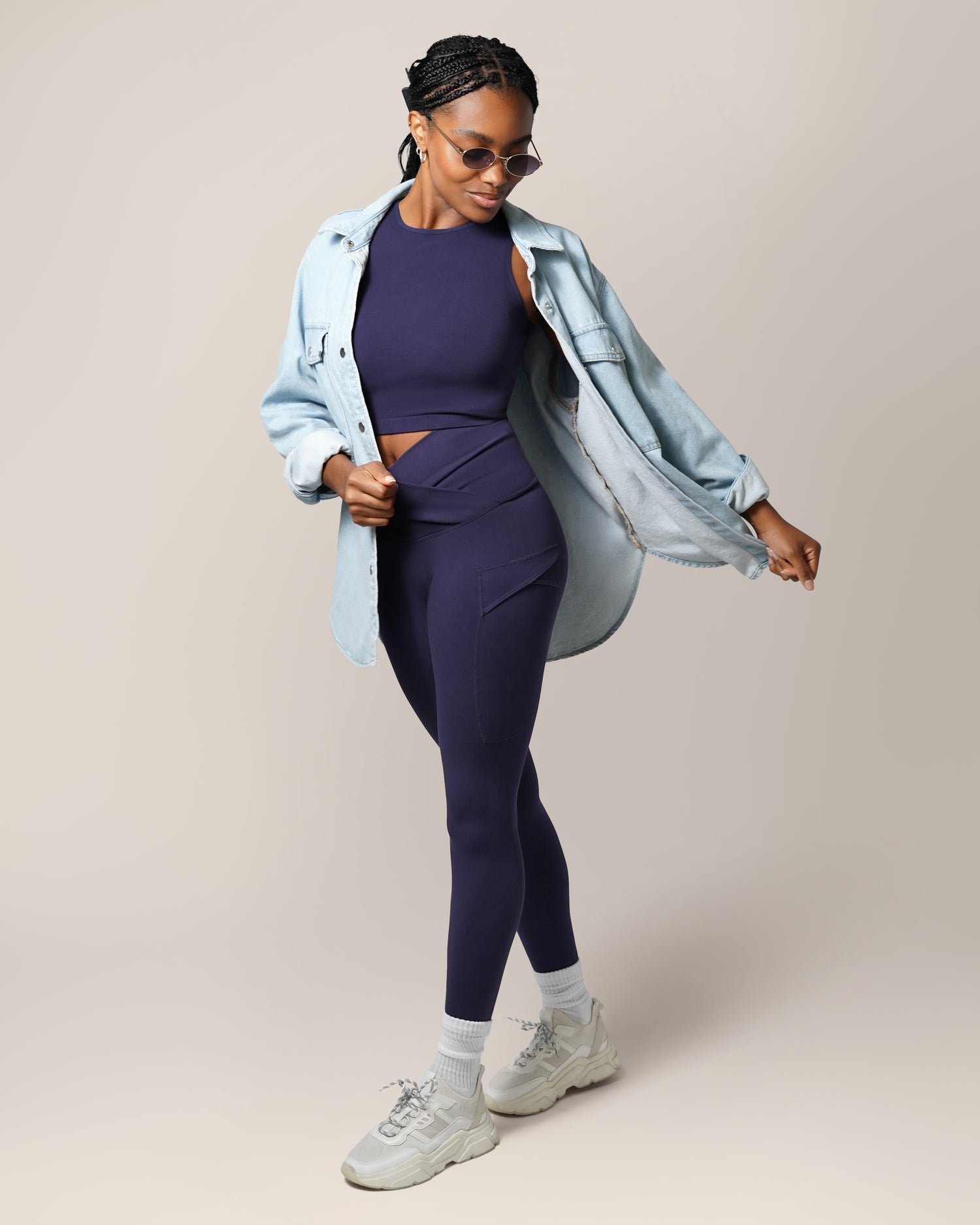 Sublime® Bamboo Maternity & Postpartum Crossover Legging | Navy