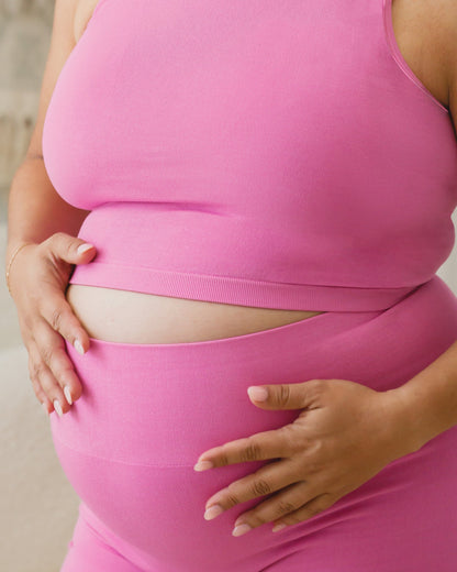 Sublime® Bamboo Maternity & Postpartum Bike Short | Soft Fuchsia