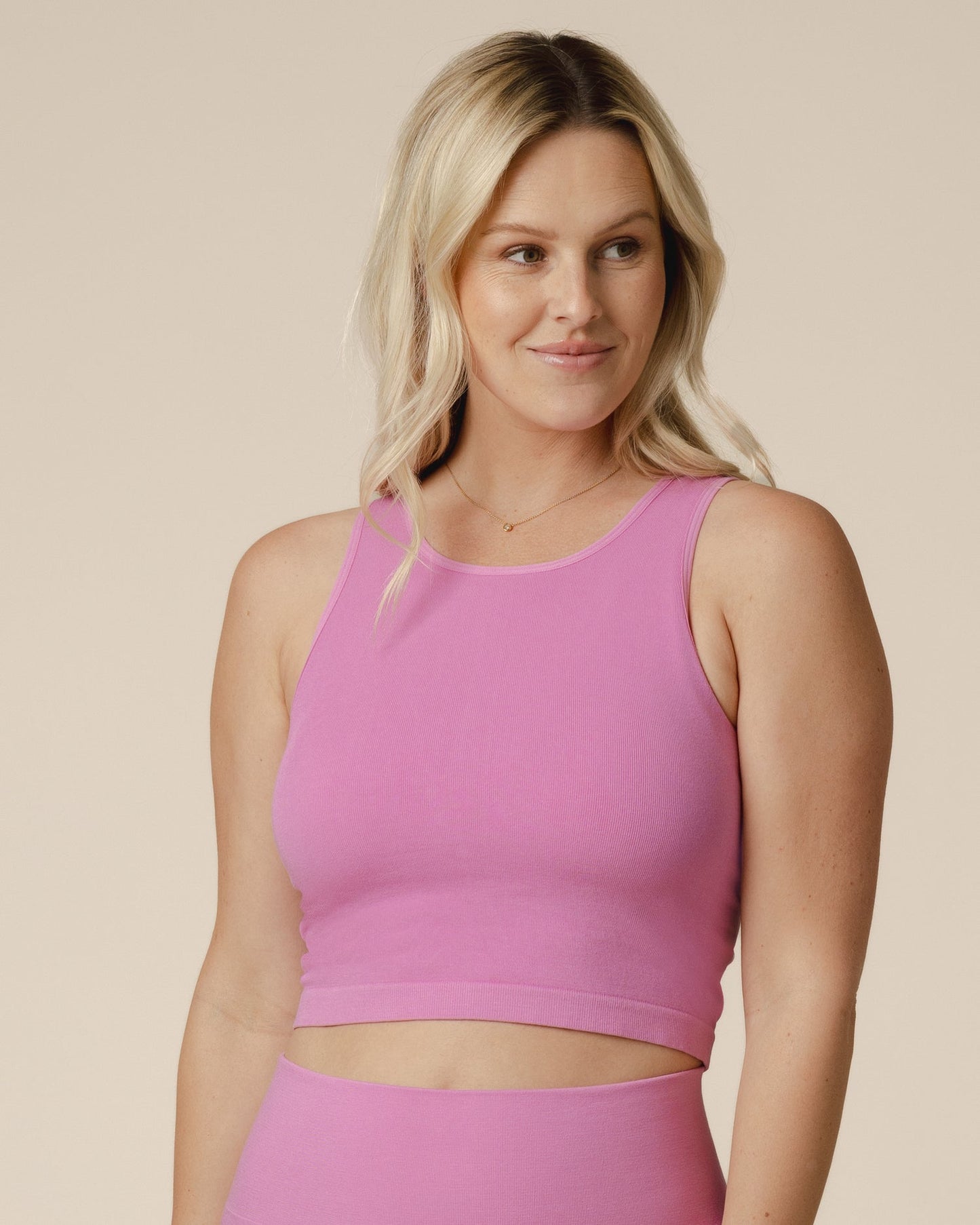 Sublime® Bamboo Maternity & Nursing Longline Bra Top | Soft Fuchsia