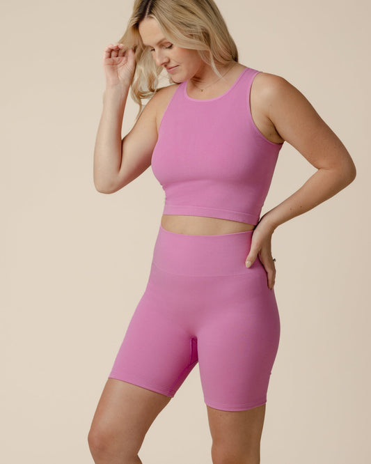 Sublime® Bamboo Maternity & Postpartum Bike Short | Soft Fuchsia
