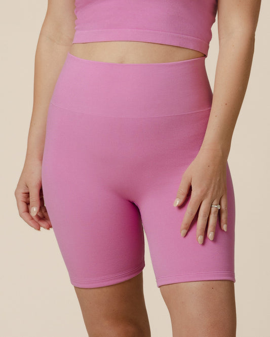 Sublime® Bamboo Maternity & Postpartum Bike Short | Soft Fuchsia