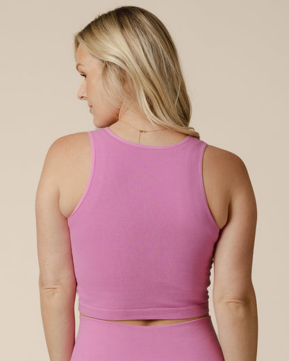 Sublime® Bamboo Maternity & Nursing Longline Bra Top | Soft Fuchsia