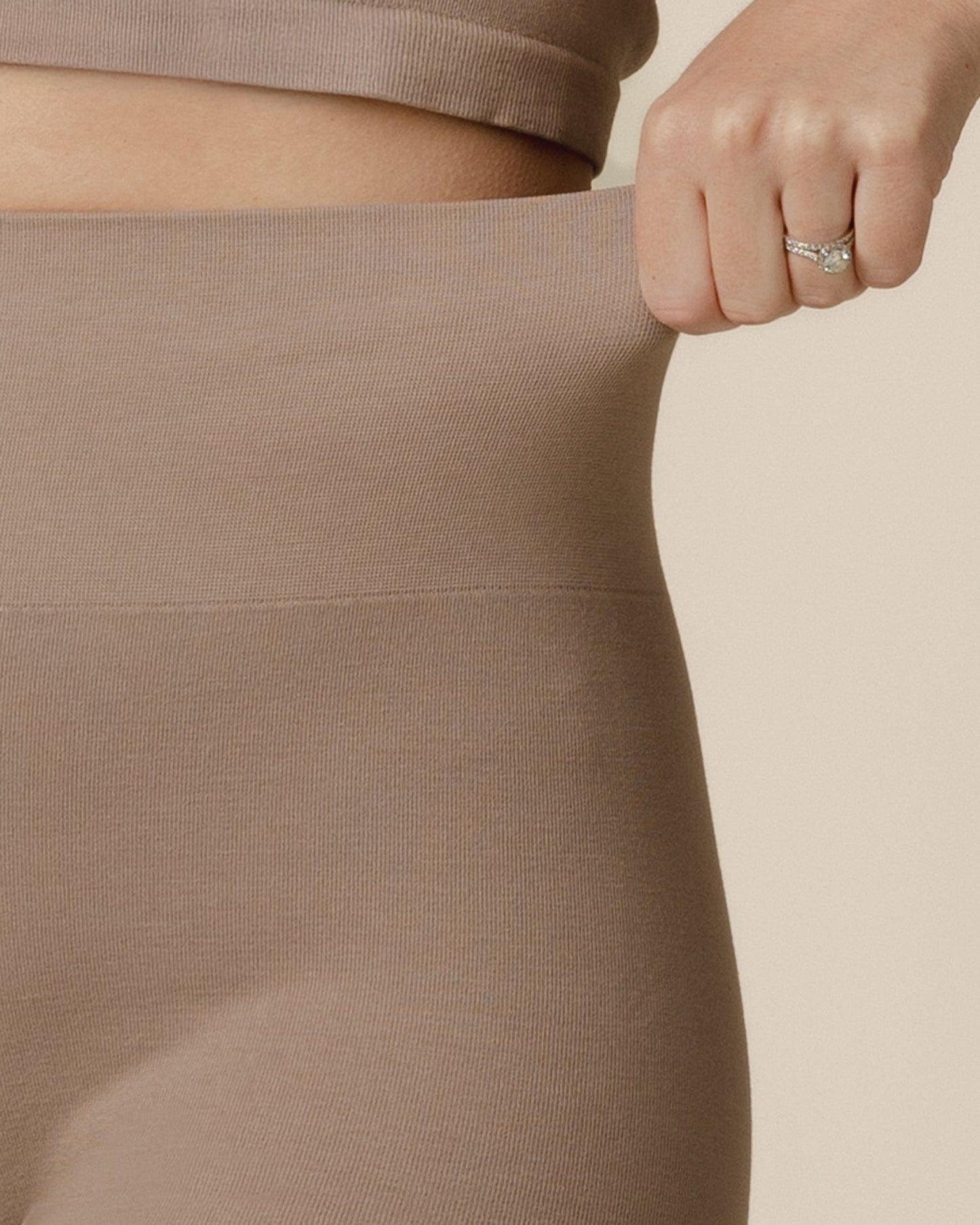 Sublime® Bamboo Maternity & Postpartum Bike Short | Taupe
