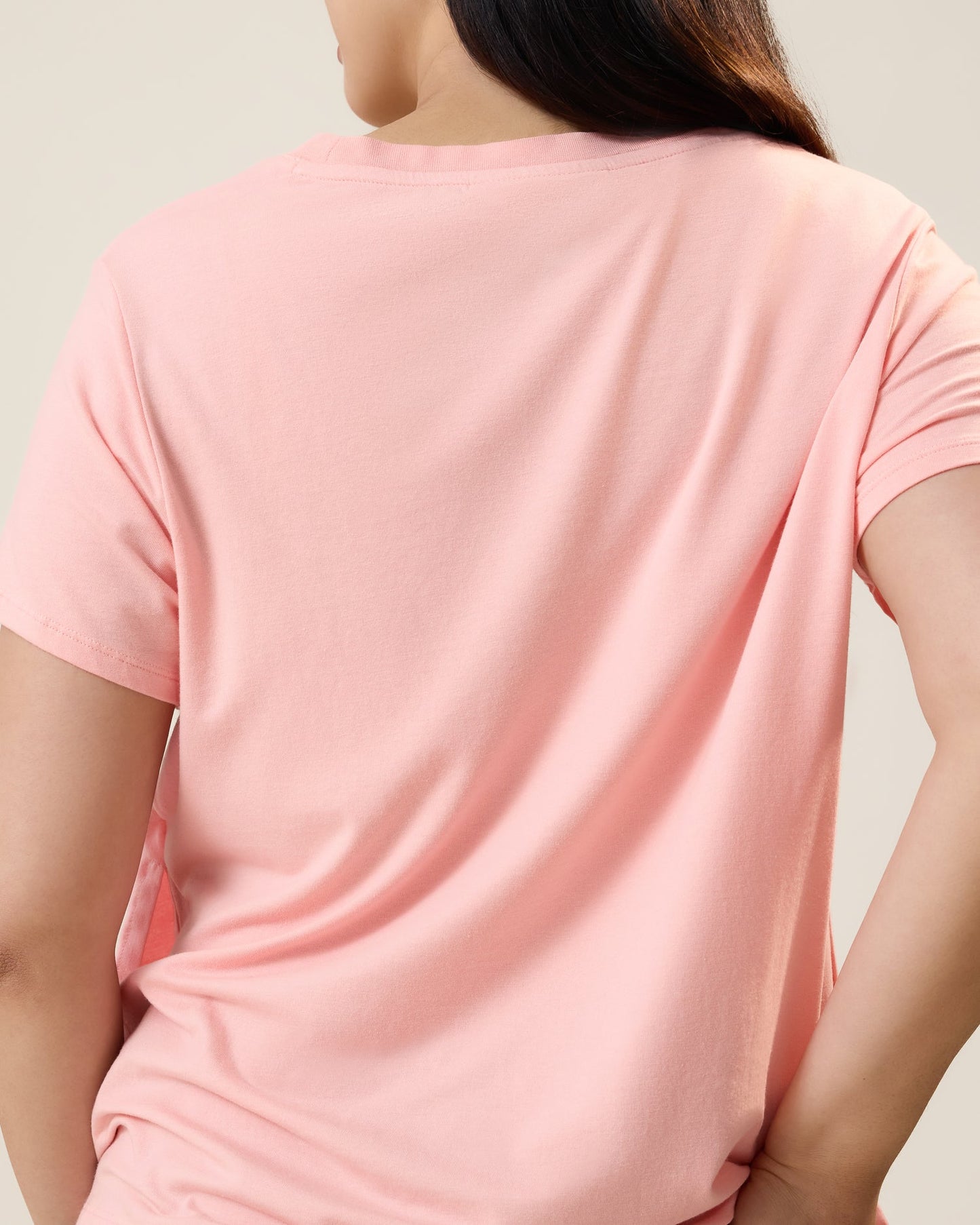 Modal V-neck Nursing T-shirt | Sunset Pink
