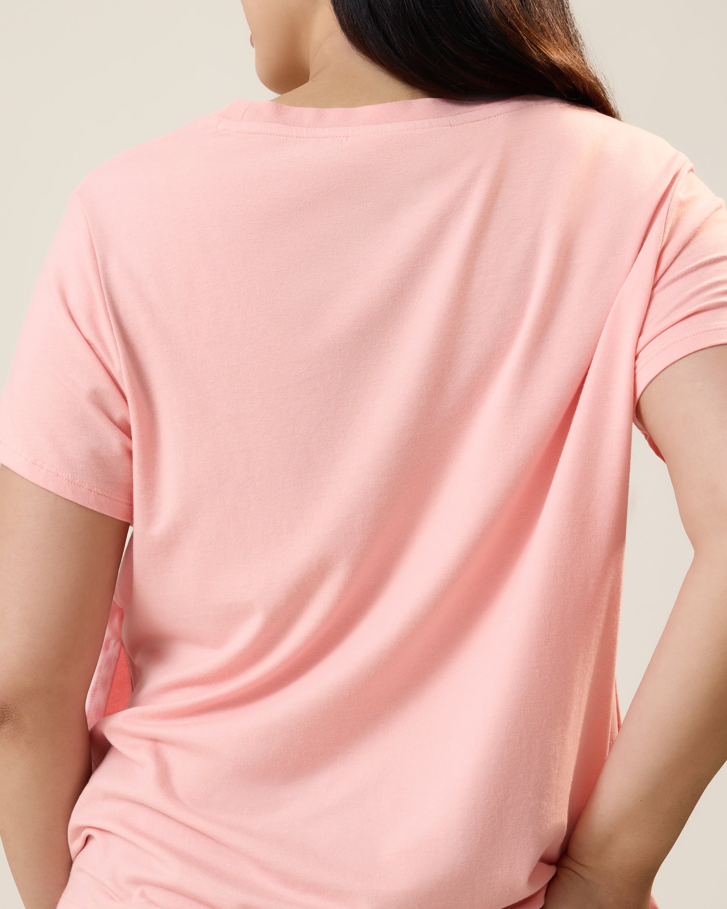 Modal V-neck Nursing T-shirt | Sunset Pink