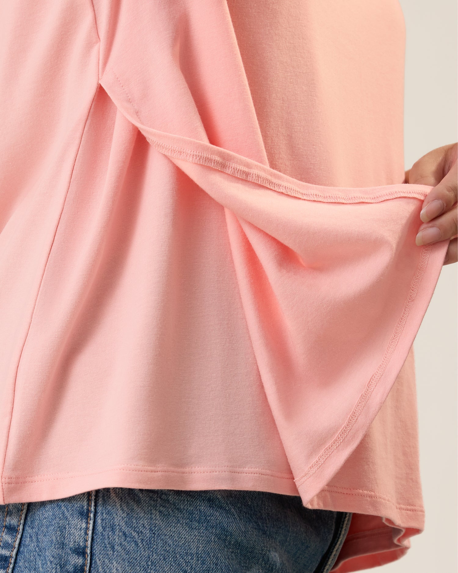 Modal V-neck Nursing T-shirt | Sunset Pink