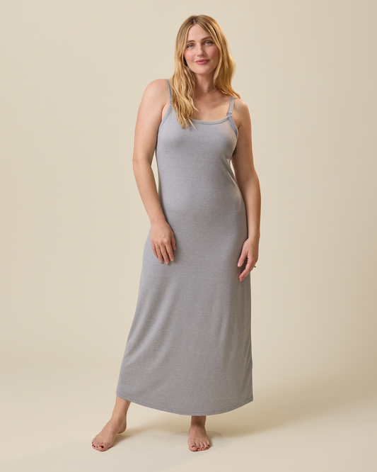 The Sunday Maternity & Nursing Lounge Dress | Grey Heather