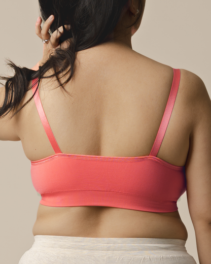 Tatum Seamless Maternity & Nursing Bralette | Coral Sunset
