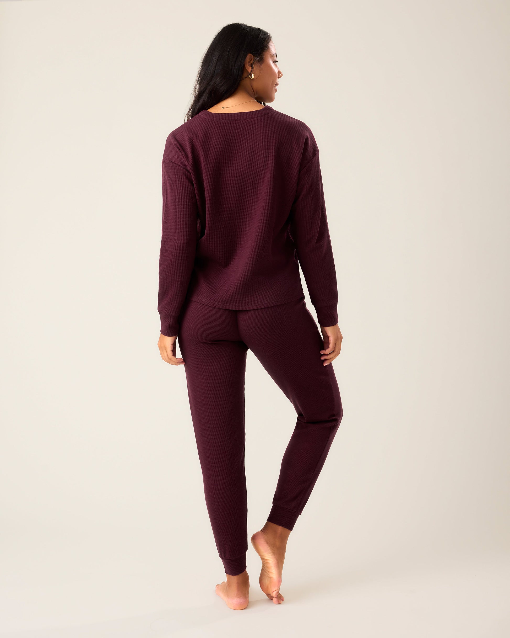 Waffle Maternity & Nursing Lounge Set | Deep Burgundy