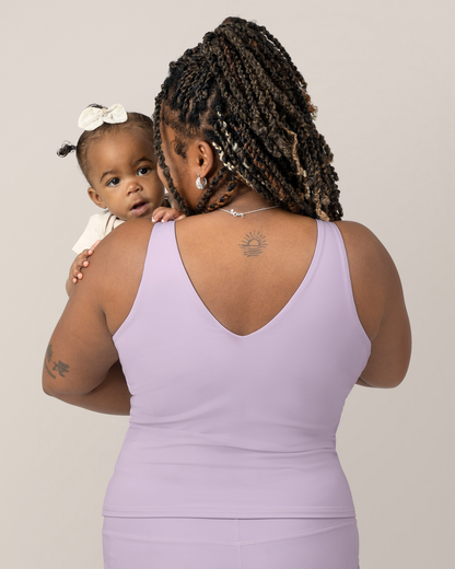 Wren Active V-neck Nursing Tank Top | Lavender Mist
