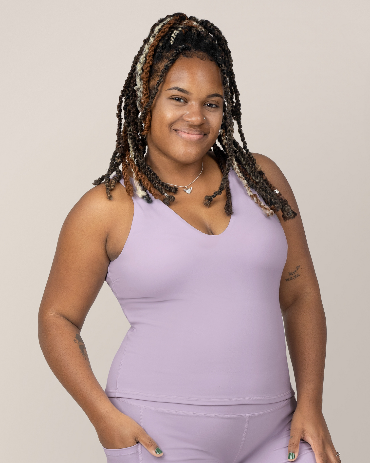 Wren Active V-neck Nursing Tank Top | Lavender Mist