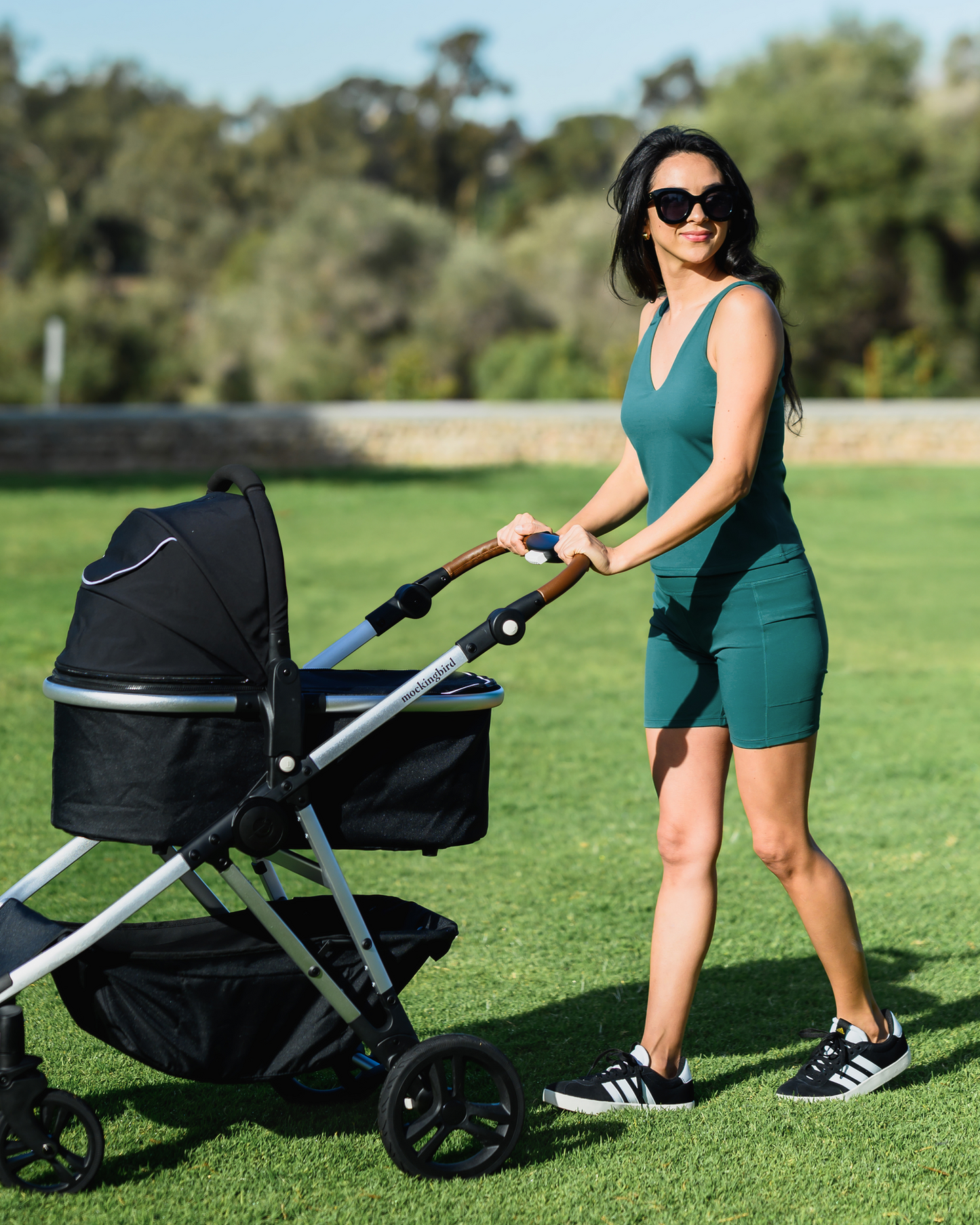 Stevie Active Postpartum Bike Short | Teal