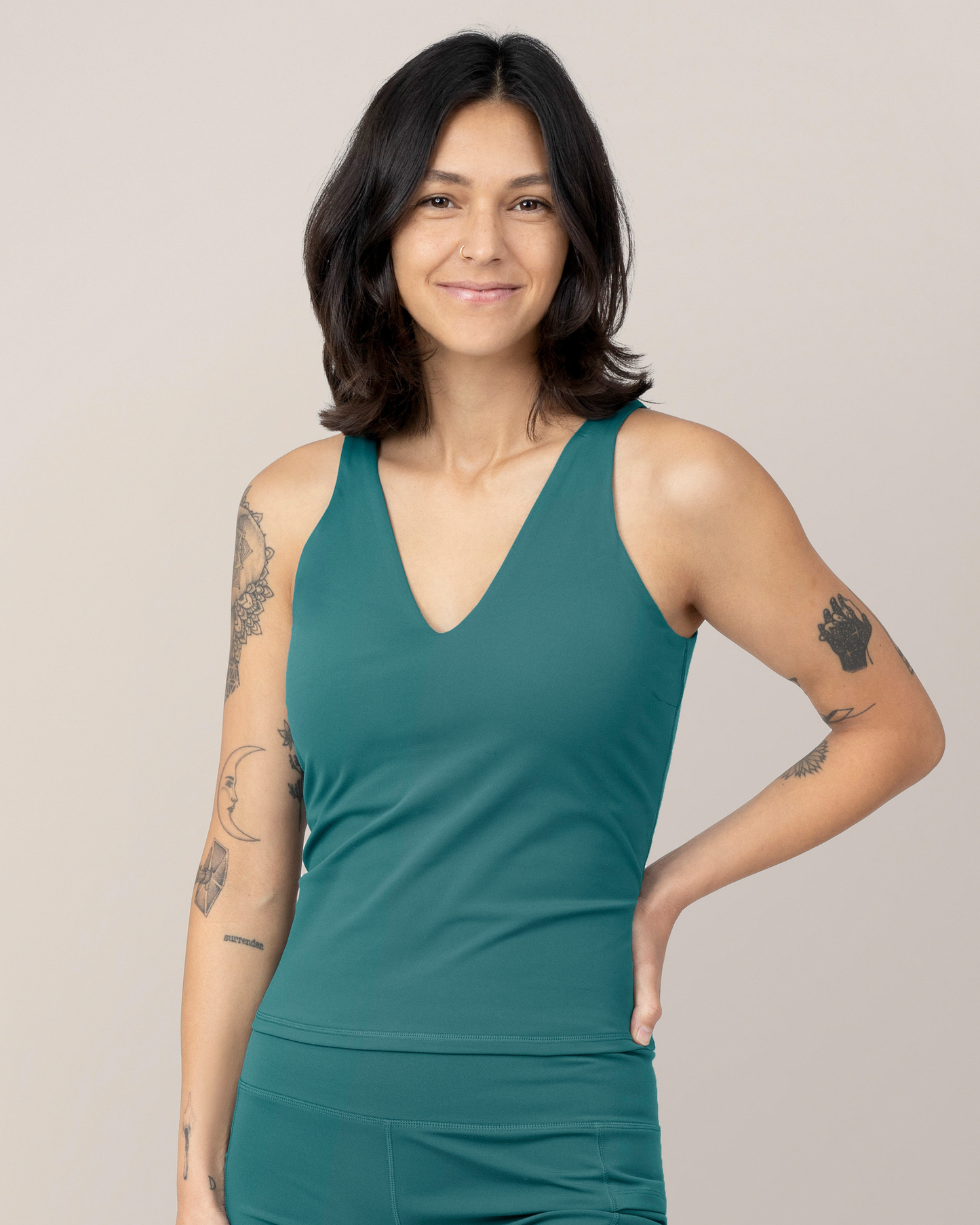 Wren Active V-neck Nursing Tank Top | Teal