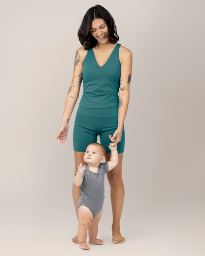 Wren Active V-neck Nursing Tank Top | Teal