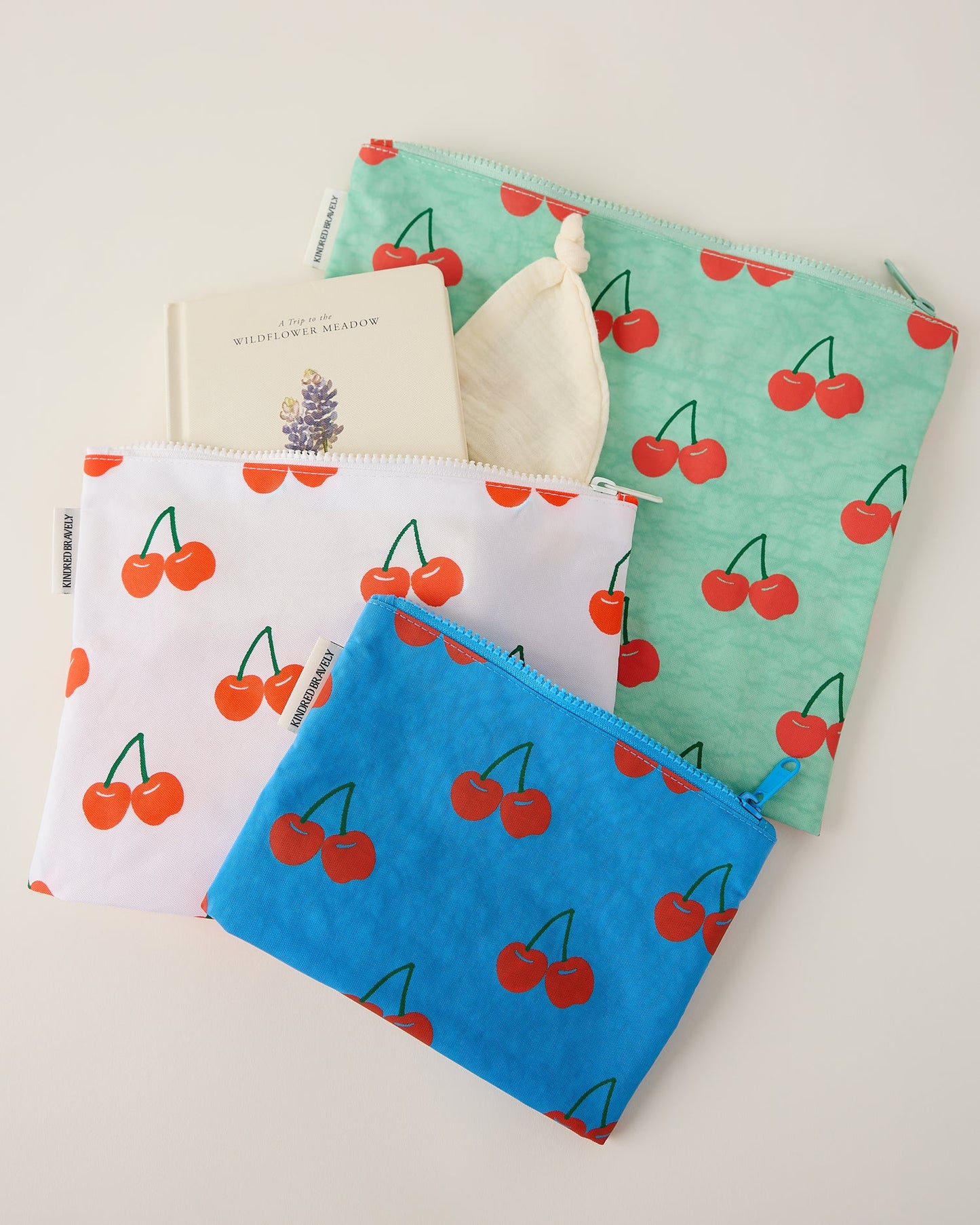 Zipper Pouch Three-Piece Set | Cherries