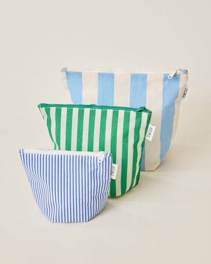 Zipper Pouch Three-Piece Set | Stripe