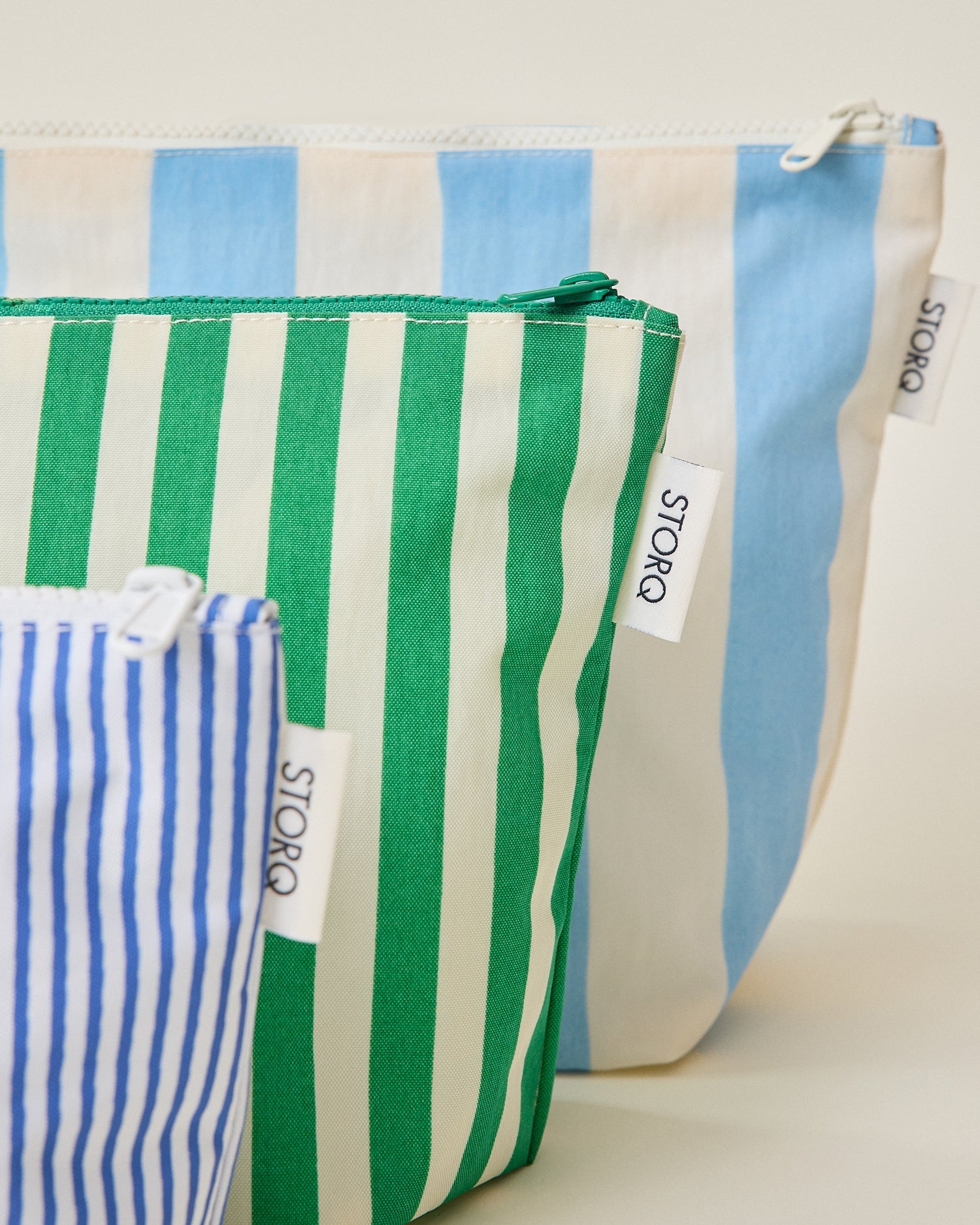 Zipper Pouch Three-Piece Set | Stripe